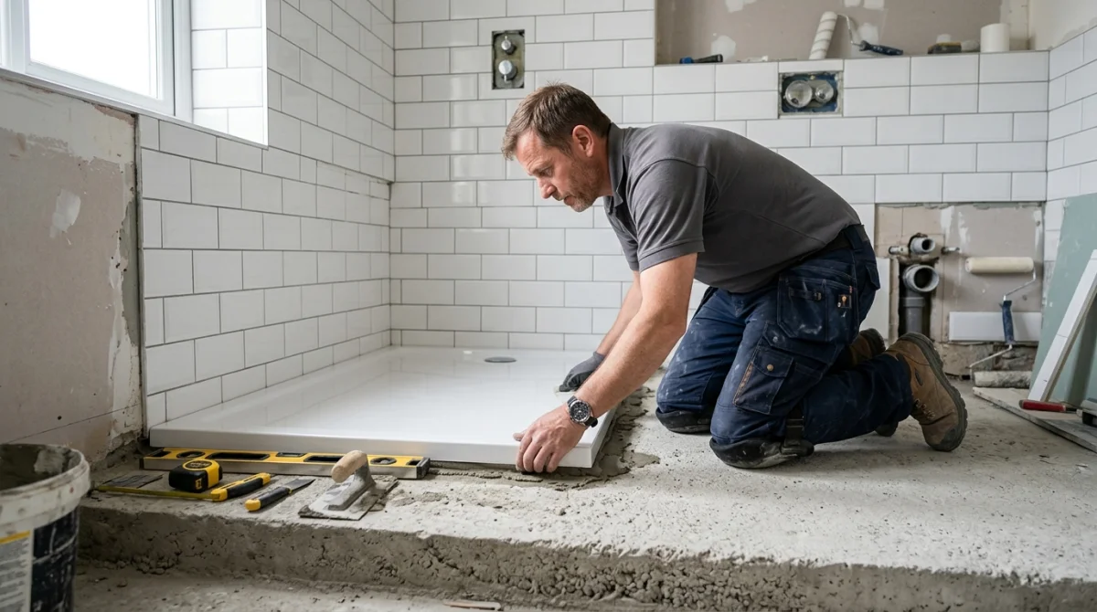 comment poser un receveur de douche sur dalle béton