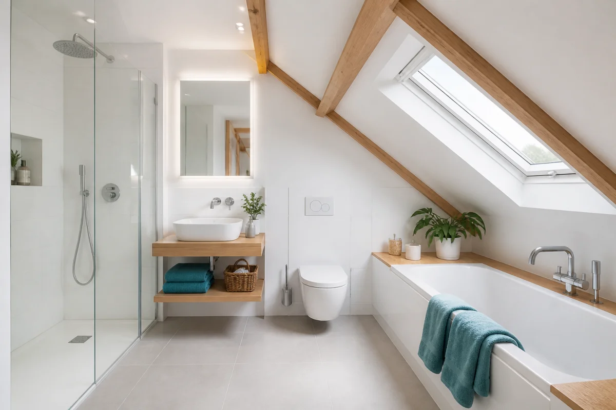 comment aménager une petite salle de bain sous les combles